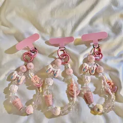 ストラップ スマホストラップ 携帯ストラップ キーホルダー じゃらじゃらつけ 平成レトロ 推し活グッズ バッグチャーム 手持ちストラップ かわいい 落下防止