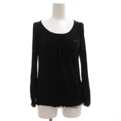 バーバリーブルーレーベル BURBERRY BLUE LABEL カットソー 長袖 ノバチェック フリル 38 黒 ブラック /GV