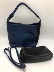 GUSCIO ITALY グッシオイタリー バッグインバッグ ショルダー バッグ 青×黒 ■■ レディース