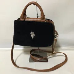 D767　U.S.POLO ASSN.　ポロ　ブラック　ボア　2way ショルダーバッグ　ハンドバッグ