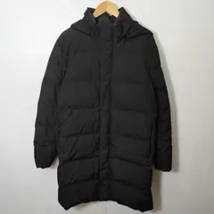 UNIQLO ユニクロ シームレス ダウン コート アウター 防風 撥水 フード 着用可 スタンドカラー ブラック系 L B185