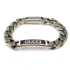 GUCCI(グッチ) ブレスレット - シルバー×黒