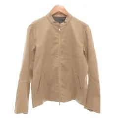 シップス SHIPS Synthetic Leather シングルライダースジャケット 革ジャン M フェイクレザー ベージュ /AE