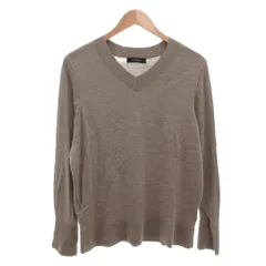 アンタイトル UNTITLED 洗える シルクウールカシミヤ Vネックニット セーター 長袖 Vネック 無地 ベージュ /AE