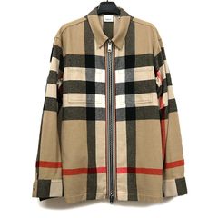 BURBERRY パッチワークウールオーバーシャツ ノバチェック ベージュ L