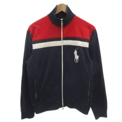 ポロ バイ ラルフローレン Polo by Ralph Lauren トラックジャケット ブルゾン ストレッチ ビックポニー 刺繍 S 紺 ネイビー 赤 レッド /FF