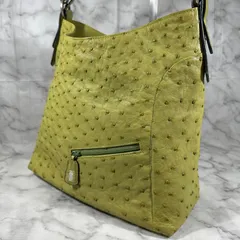 美品 konigin クーギニン オリーブグリーン オーストリッチドイツ製 ハンドバッグ ショルダーバッグ YS26B-014