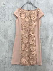 ANAYI アナイ フラワー 刺繍 ドレス ワンピース size34/ベージュ ■■◎レディース