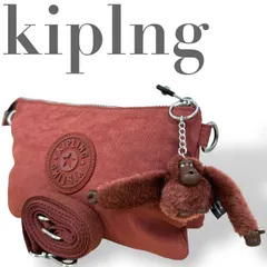 ☆★ Kipling  キプリング★ショルダーバッグ　斜め掛け　チャーム　ゴリラ　ナイロン　レッド　ロゴ★♯2151