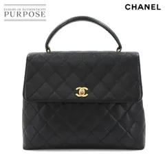 美品 シャネル CHANEL マトラッセ ハンド バッグ キャビアスキン レザー ブラック A12397 ゴールド 金具 ヴィンテージ 90307541