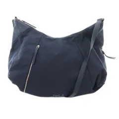 アニエスベー ボヤージュ Agnes b. VOYAGE ショルダーバッグ ロゴ クロスボディ ナイロン レザー切替 紺 ネイビー /AE