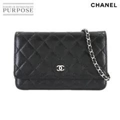 新品同様 シャネル CHANEL マトラッセ クラシック チェーン ウォレット 長財布 キャビアスキン ブラック AP0250 シルバー 金具 90309324