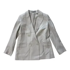  theory luxe セオリーリュクス ダブルブレスト テーラードジャケット ベージュ グレー レディース 36【Z1763】