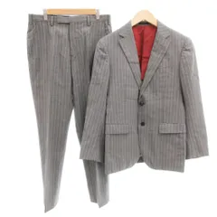 ブラックレーベルクレストブリッジ BLACK LABEL CRESTBRIDGE セットアップ スーツ テーラードジャケット パンツ スラックス ストライプ 背抜き 36 グレー /JS