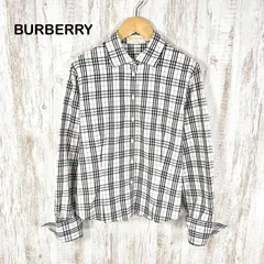 90s Burberrys ヴィンテージ バーバリーズ ダブルホースロゴ刺繡 チェック 総柄 長袖 シャツ ホワイト レディース トップス 大きいサイズ