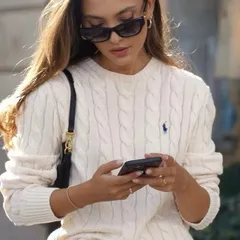 【新品未使用】ポロラルフ ローレン 長袖ケーブルニットセーター ホワイト クルーネック