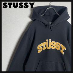 stussy ステューシー ビッグロゴ スウェットパーカー LARGE 黒 肉厚