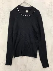 Rirandture リランドチュール パールデザイン リブ ニット セーター size2/黒 ◇■ レディース