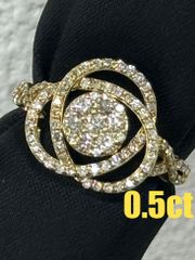 2.4g☆0.5ct☆パヴェダイヤモンドK18リング指輪 - メルカリ