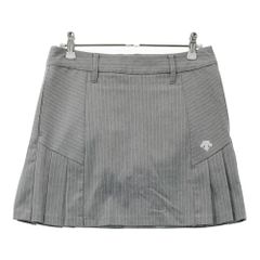 DESCENTE グレー ストライプ プリーツスカート - メルカリ