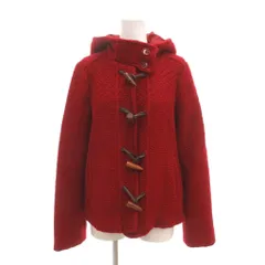 マックス&コー MAX&CO. ダッフルコート 38 ニット トグルボタン ショート丈 フード 赤 レッド /AE