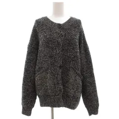 ザラ ZARA カーディガン ニット 長袖 M 厚手 黒 ブラック 白 ホワイト /GV