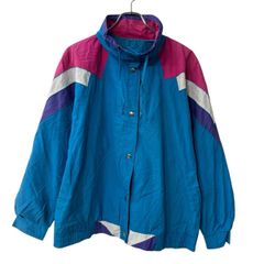 be in the current seen ジャケット L ライトブルー スナップボタン スポーティー アウター 春秋物 a802-5244
