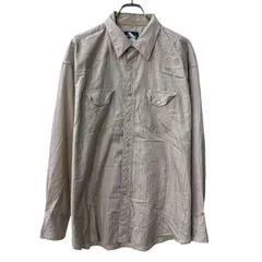 Wrangler 長袖 ウエスタンシャツ XL～ ベージュ系 ラングラー スナップボタン 胸ポケット 総柄 長袖シャツ トップス 春物 a802-5251
