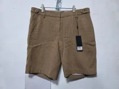 ウール レディース ハーフパンツ ウール風 裏地 オーバーサイズ