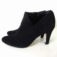 セブントゥエルブサーティ VII XII XXX ブーティ ショートブーツ ハイヒール パンプス 本革 スエード レザー 23.5cm 黒 ブラック くつ 靴 シューズ