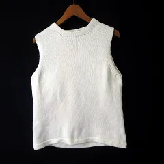 ラルフローレンスポーツ RALPH LAUREN SPORT ニット ベスト ポニー ロゴ 刺繍 コットン プルオーバー L 白 ホワイト 国内正規品