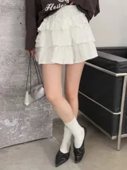 ジェインティアードスカート))春 新作 レース フリル ミニスカート ウエストゴム ラブリー ヴィンテージ