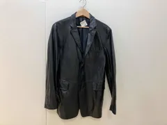 BOYCOTT ボイコット レザーテーラードジャケット L size:40 126-55003 黒 ブラック 牛革 本革 比翼仕立て メンズ アウター