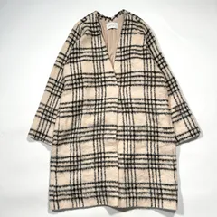 【美品】 ADAM ET ROPE アダムエロペ モヘヤシャギーノーカラーコート FREE