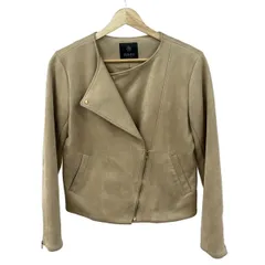 nano universe(ナノユニバース) ライダースジャケット サイズ38 M レディース - ベージュ 長袖/スエード/ノーカラー/春/秋