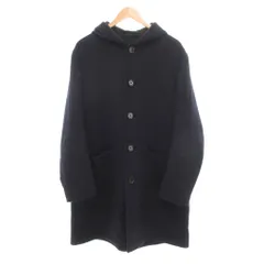 ブラックレーベルクレストブリッジ BLACK LABEL CRESTBRIDGE フーデットコート メルトン ロング 裏チェック L 紺 ネイビー /UO