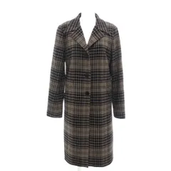 アニエスベー agnes b. チェスターコート 36 ベージュ系 ロング チェック柄 /UO