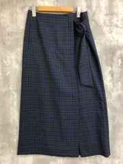 green label relaxing グリーンレーベルリラクシング FM ベルデッド チェック タイト スカート size38/ブルー系 ◇■ レディース