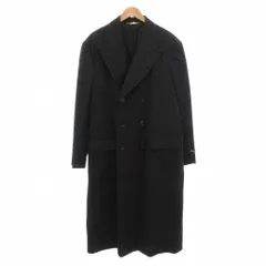 ドルチェ&ガッバーナ ドルガバ DOLCE&GABBANA タグ付き チェスターコート 52 XL ロング ダブル ツイル ウール 黒 ブラック /AE