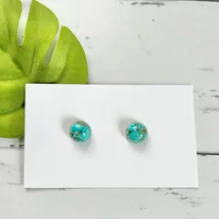 ハンドメイドピアス　レジン　ターコイズ