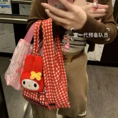 My Melody(マイメロディ) ぬいぐるみ コインケース キーホルダー + チェック エコバッグ