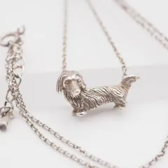 M042 ヴィンテージ SV925刻印 ネックレス 犬 ドッグ ダックスフンド デザイン シルバー