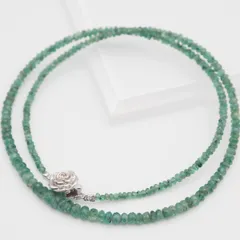 M074 グリーントルマリン SILVER刻印 ネックレス デザイン シルバー 10月誕生石