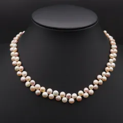 M484 淡水真珠 パール STERLING SILVER925刻印 ネックレス ミックスカラー デザイン シルバー 6月誕生石