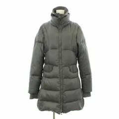 エルマノシェルビーノ ERMANNO SCERVINO ダウンコート ロング スタンドカラー ジップアップ ナイロン ブルーグレー WD790N 82010 /KU