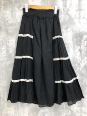 新品 LODISPOTTO ロディスポット サイドフリル ティアード ロング スカート sizeM/黒 ■◇◎レディース