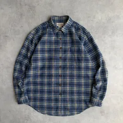90s/ST JOHN'S BAY/セントジョンズベイ/フランネルシャツ/長袖/チェック/格子柄/樹脂ボタン/ブルーベース/jmaple