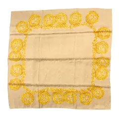 美品 CHANELシャネル スカーフ ストール ペイズリー柄 チェーン柄 ココマーク 絹 シルク ヴィンテージ ビンテージ レディース 古着 中古 USED