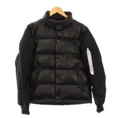 ジーユー GU UNDERCOVER コンバーチブルパデッドブルゾン 中綿ジャケット フェイクレザー スタンドカラー アウター ワンカラー 切替 S 黒 ブラック タグ付き 311-352697 /BB