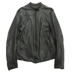 美品 Sisii シシ シングル ライダース ジャケット ブルゾン レザー 牛革 XXS 黒 ブラック メンズ 古着 中古 USED